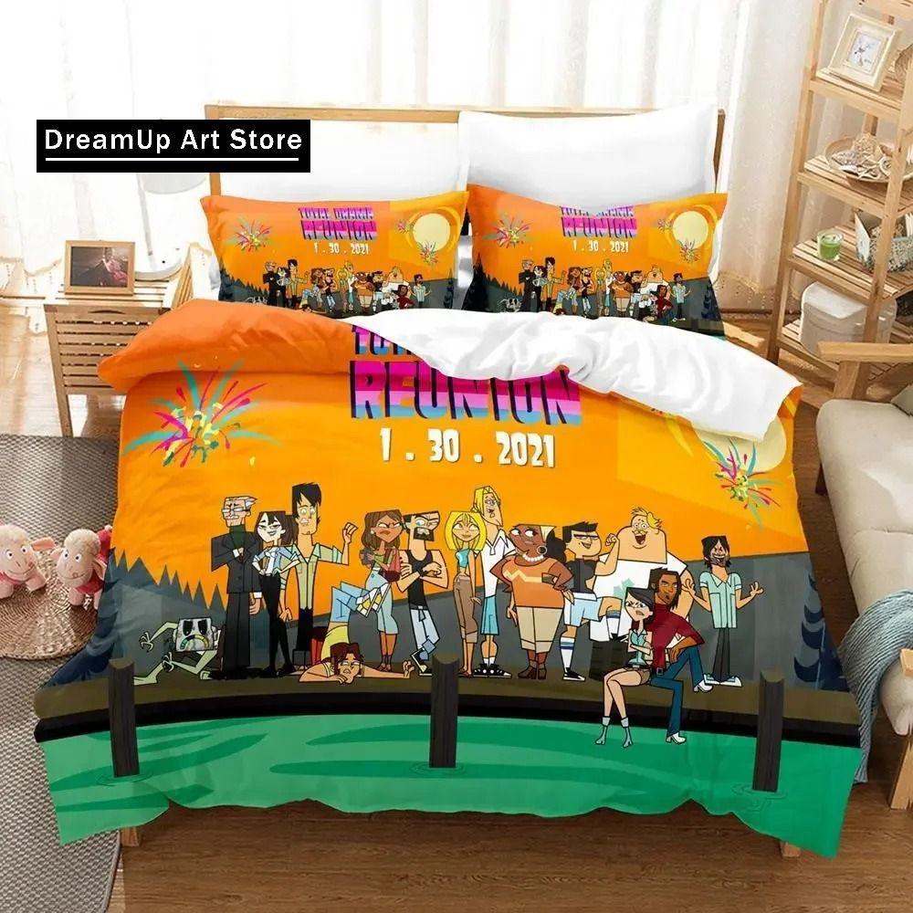New 3d Print Anime Total Drama Bedding Set Single Twin Full Queen King Size Bed Set Adult Kid Bedroom Cartoons Duvet Cover Sets