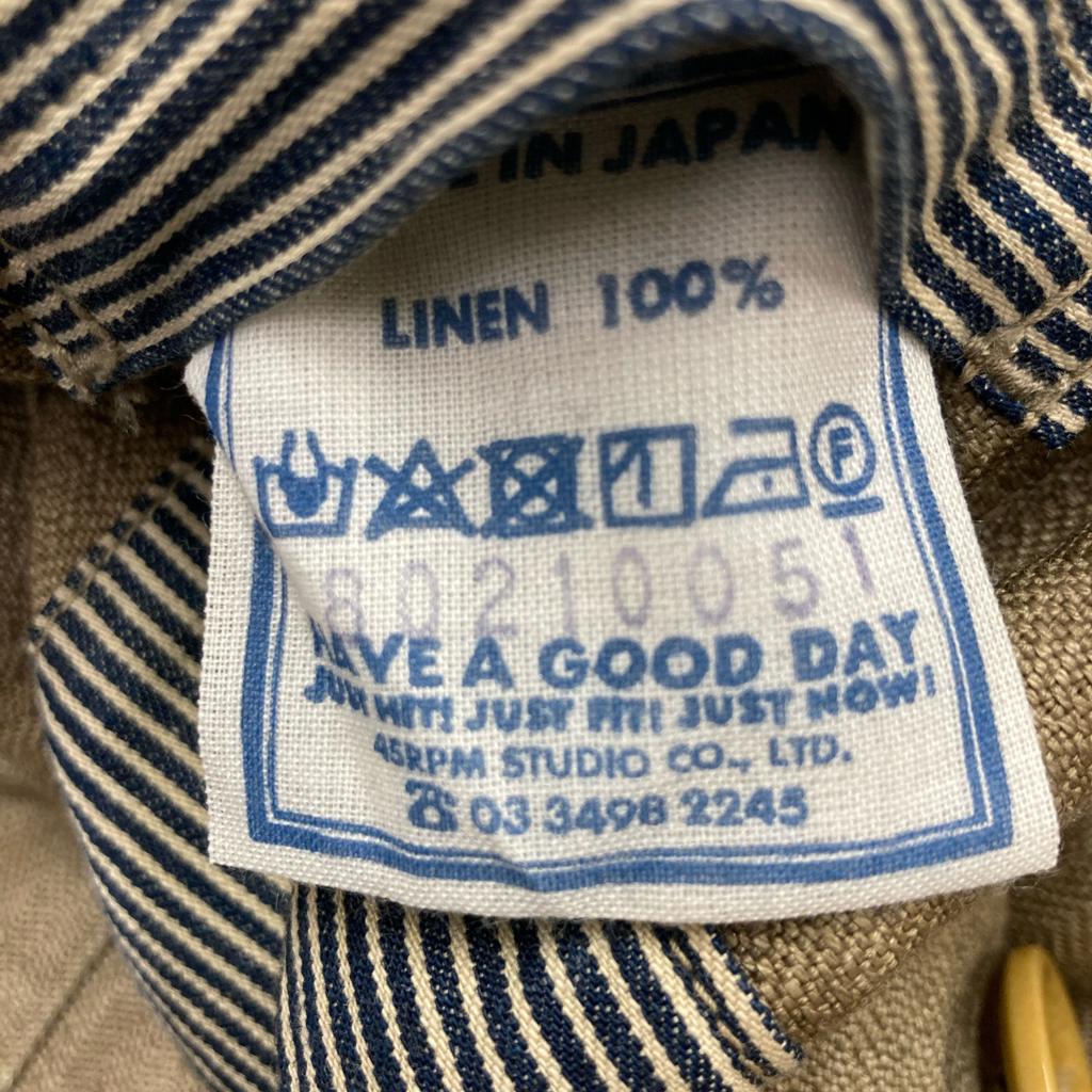 45R 80210051 Beige Linen Herringbone 908 Ocean All Overall All-in-one 2 beigeUsed