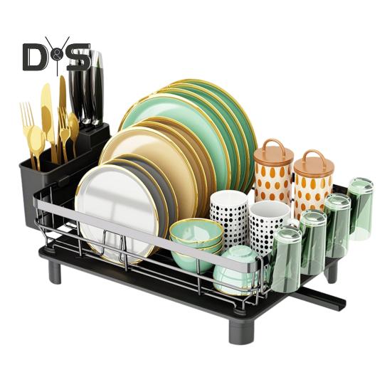 

Многофункциональная сушилка для посуды с крылом для сушки. Большая вместимость. Прочная конструкция. Простая в сборке сушилка для посуды с держателем для столовых приборов. серый