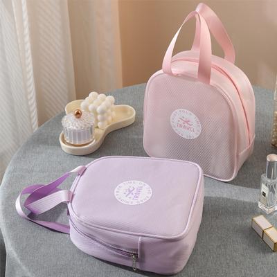 Tragbare Reise-Make-up-Tasche Clip Netz-Kulturbeutel Halbtransparent Wasserdichte Aufbewahrungstasche EVA Handheld Trocken-Nass-Trenntasche