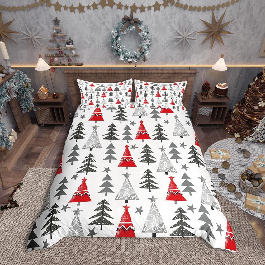 Homewish Merry Christmas Duvet Cover SetFestival Xmas For Girls Bedding SetHappy New Year Decor