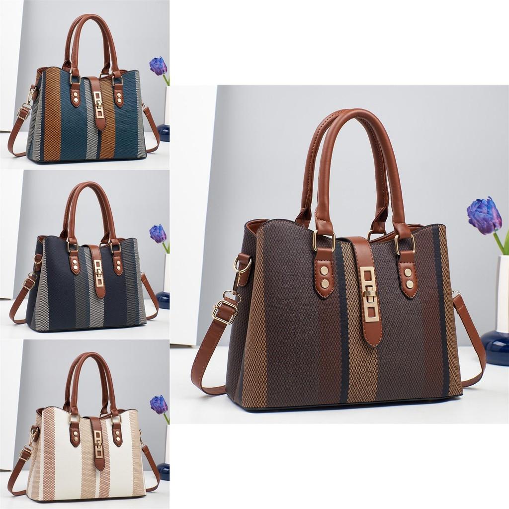 Fashionable Large Capacity Color Block Tote Bag For Women Stylish Casual Use