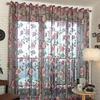 Peony Pattern Curtains Tulle Sheer Modern or Living Room Bedroom Windows Panel Balcony Decor