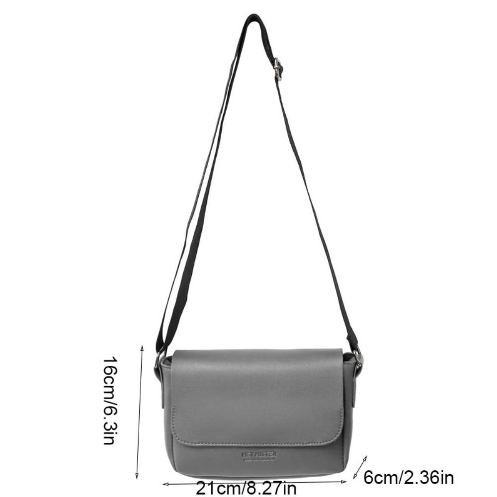 Square Men's Messenger Bag Solid Color Crossbody Bag Fashion PU Leather Shoulder Bag  Hiking