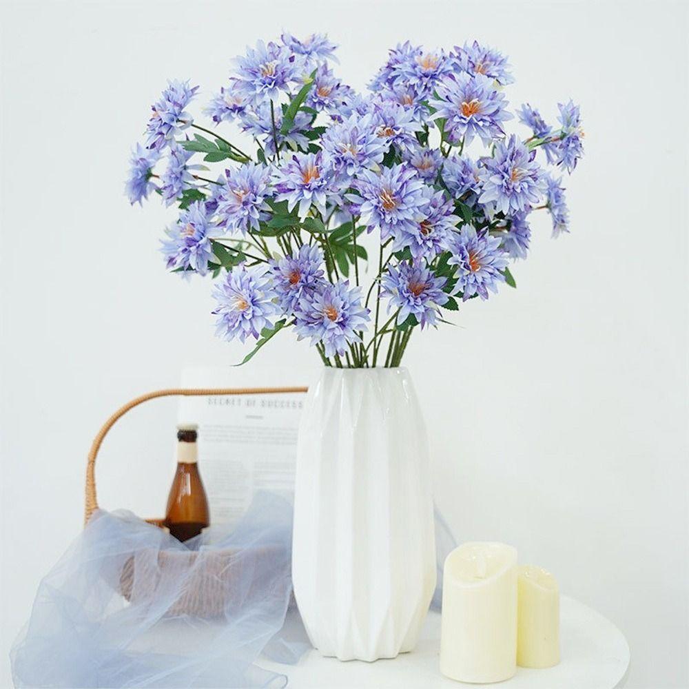 64cm Length Artificial Dahlia Flower 3 Heads Faux Flower New Simulation Flowers  Photography Props