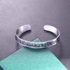 Stainless Steel Ayatul Kursi Cuff Bracelet Islamic Muslim Arabic Scripture Open Bracelet for Women Eid Jewelry Gifts