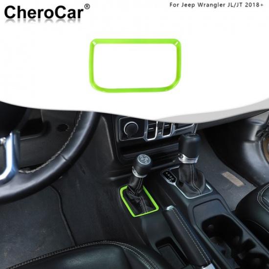 4WD Central Gear Shift Frame Trim Cover For Jeep Wrangler JL JLU JT 2018+ Green