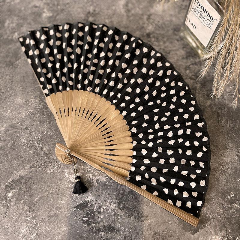 1pc Women s folding fan Household wave point folding fan Summer Cooling Daily Fan Stage drama props, Chinese handicrafts
