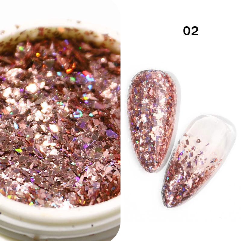 6 Pcs/Set Glitter Flakes Irregular Aluminum Foil Sequins For Nails Chrome Powder Winter Manicure Nail Art Decorations