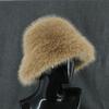 Winter women's fox fisherman hat, fashionable basin hat, warm large eave hat, WGLUVF fits all women's hat