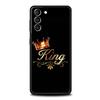 Couple Style Cartoon Crown king Queen Phone Case For Samsung Galaxy S24 S23 S22 S20 Ultra S21 FE 5G S10 S9 Plus S10E S8 Cover