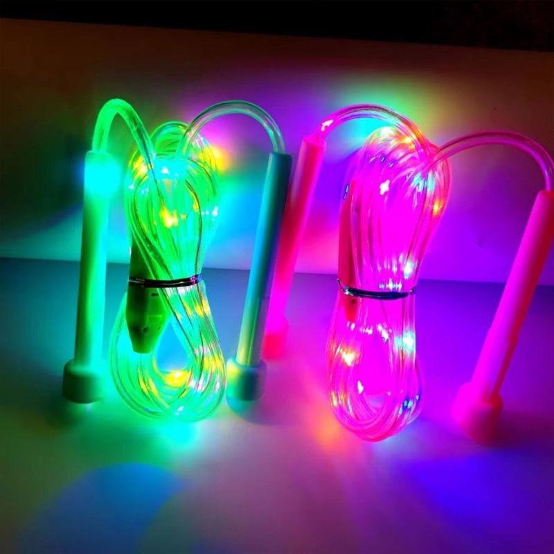 Children's LED Light-Up Jump Rope with Colorful Flashing Strip for Night Use