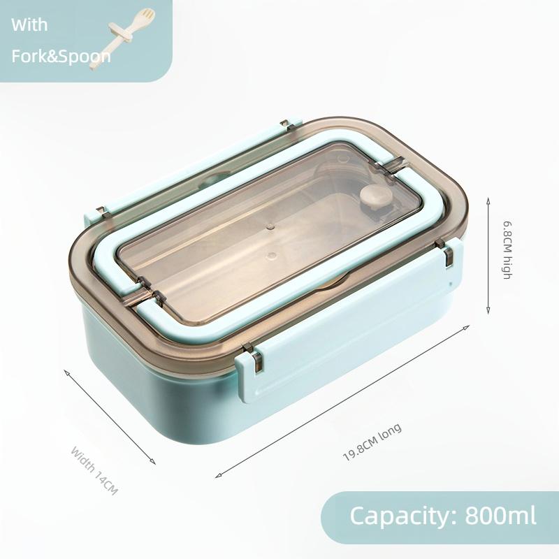

Ланч-бокс Anmai с посудой, термостойкий, противоожоговый, из нержавеющей стали 304, со съемной ручкой, легко моющийся, 800 мл 1&800ml&1 синий