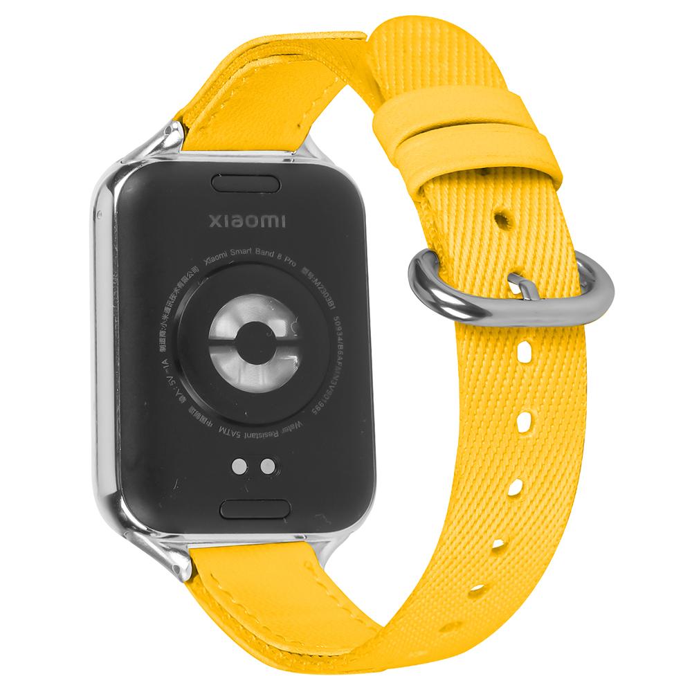 

For Xiaomi Smart Band 8 Pro Smartwatch Strap Nylon Canvas Band Yellow