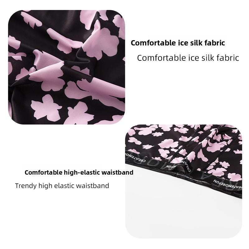 Plus-size Men's Summer Thin Ice Silk Comfortable Breathable Waist Four-corner Underwear