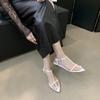 2025 Spring and Autumn New Fashion Versatile Roman Style Temperament Celebrity Open-toed Sandals Women's Simple Low Heel Wedge Heel