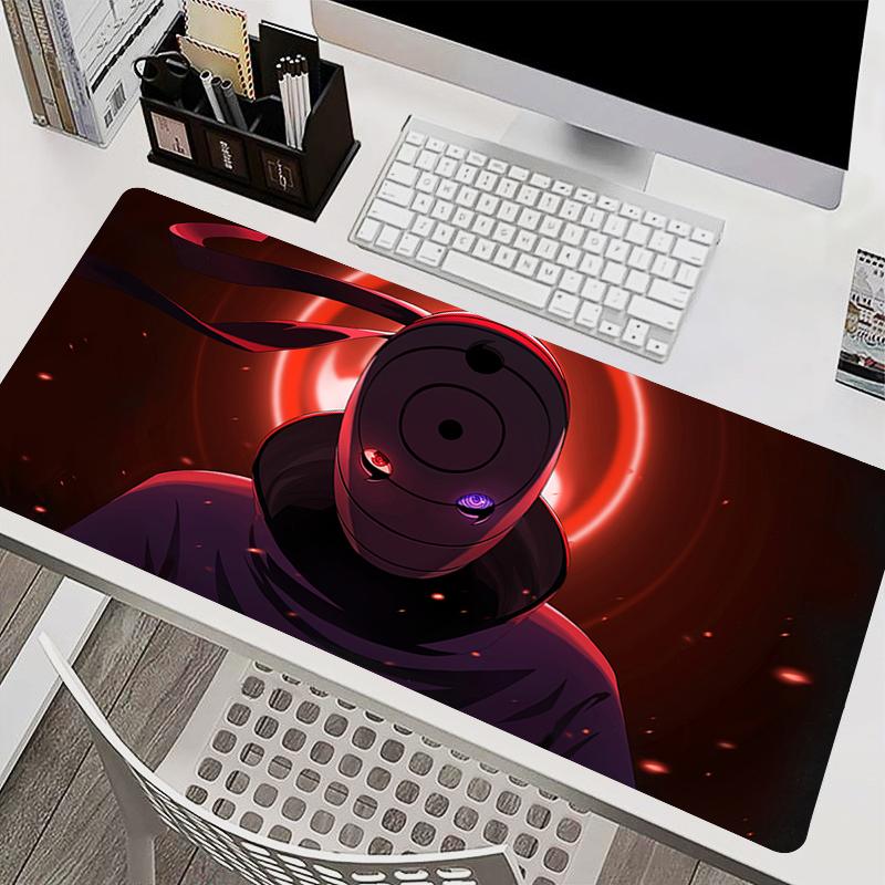 Tappetino per mouse Tappetino per mouse per laptop Accessori per ufficio Tappetino per tastiera PC Tappetino in gomma per tazze Tappetino morbido per mouse Grande Naruto Obito Uchiha HD Tappetino per scrivania