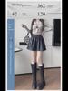 Women's High-Waist A-Line PU Leather Shorts - Brown, Autumn/Winter 2023, Fashionable Slim Wide-Leg Design for Outerwear with Boots.
