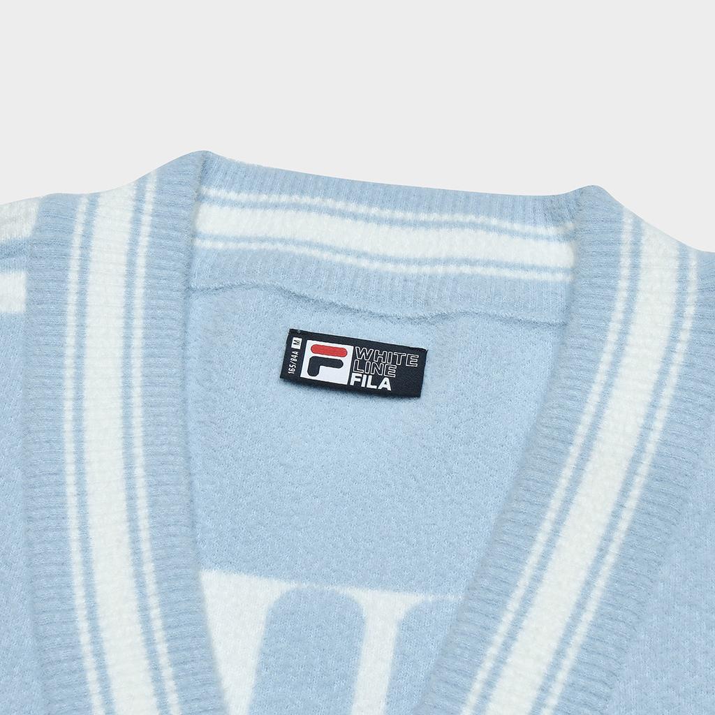 FILA Original Comfortable Loose Warm Soft Knit Sweater Women sweater Snow-Velvet-Blue F11W349406FBU