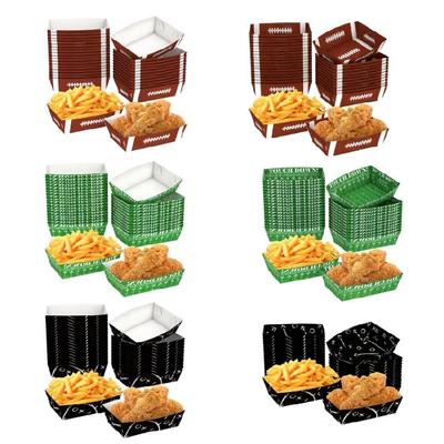 24 Pieces Football Game Party Supplies Snack Boxes Paper Food Plates Perfect For Serving Chips Popcorns
