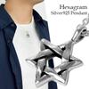 Gin no Plain Hexagram Star of David Silver 925 Pendant Star Hexagram Casual [Shinjuku Kura] (No Chain) Men's