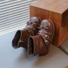 Children's Fashion Soft Bottom Ankle Boots Girls Bow Leather Boots