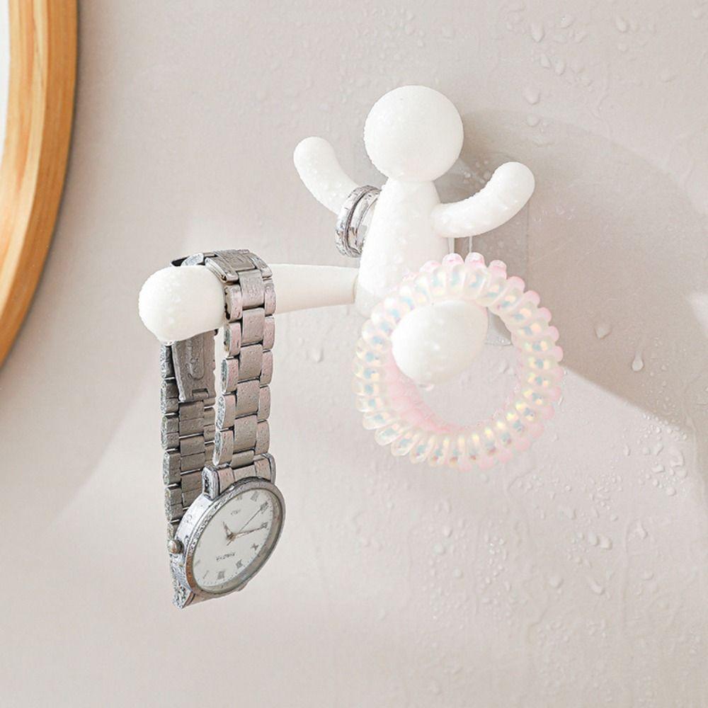 3pcs Creative Wall Shelf Organizer Cartoon Key Storage Rack Hair Accessories Hooks Closet