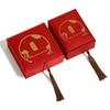 Retro Chinese Style Linen Tassel Jewelry Box for Buddhist Beads, Jadeware, Emerald Rings, and Necklaces