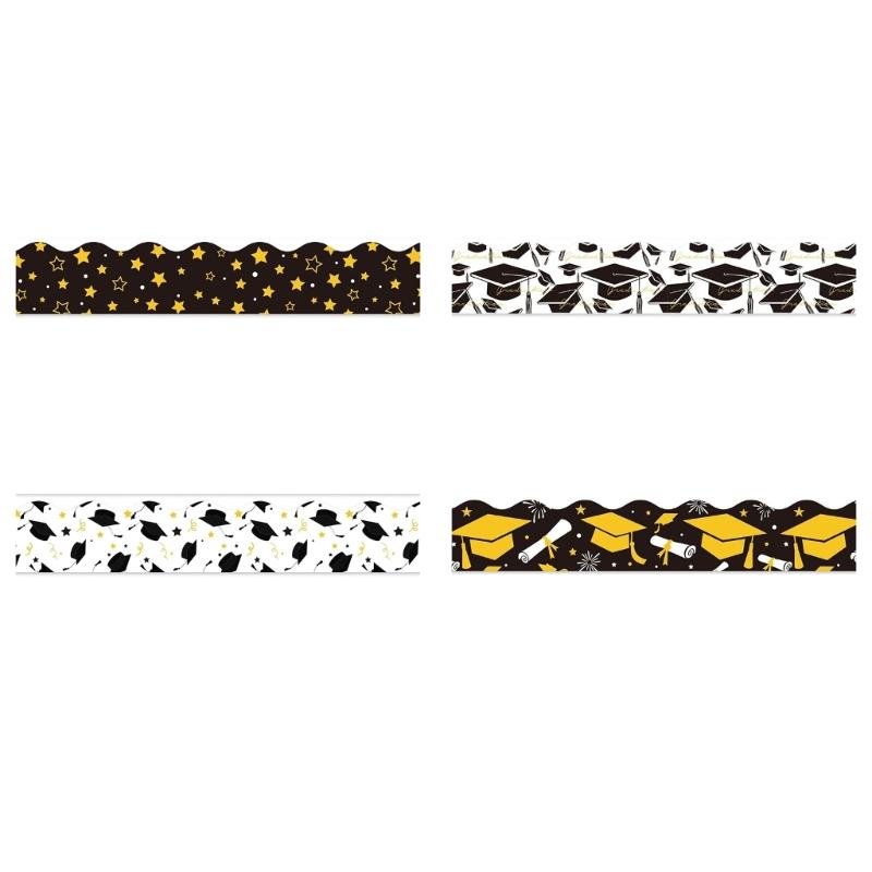 59ft Graduation Border Sticker 75mm Wide Border Trim Sticker for School Party Classroom Chalkboard Whiteboard Decoration