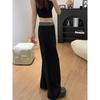 Patchwork Color Collision Low-waisted Wide-legged Sweatpants Women's Pant Plus Size Spring and Autumn Lazy Wind Casual Dragging Ground Sweatpants