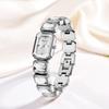 Women Square Watch Luxury Rhinestone Stainless Steel Original Quartz Movement Fashion Bracelet Clock Rose Gold Jewelry Wristatch