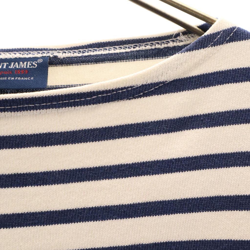 SAINT JAMES Made In France Border Pattern Long Sleeve Boat Neck Basque Shirt Men's Used