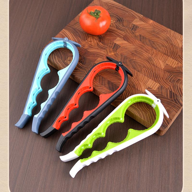 Vier-in-Eins Multifunktionaler Flaschenöffner, Mehrzweck-Dosenkappenöffner mit rutschfesten und arbeitssparenden Eigenschaften.