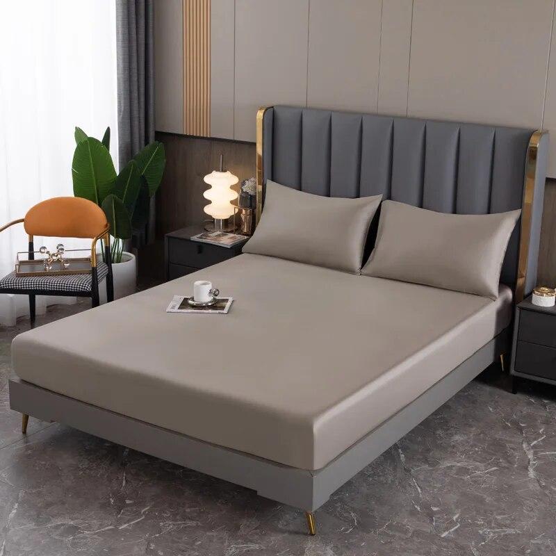 Cearceaf cu elastic din mătase naturală Cearceaf cu elastic din mătase naturală de dud Husă de saltea Mărime personalizată Cearceaf de mătase Cearceaf cu elastic culoare uni