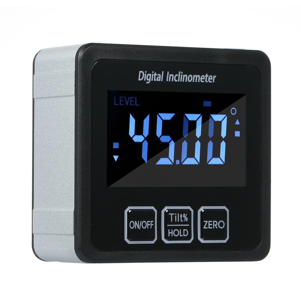 Aluminum Alloy Shell 4*90 Degrees  Measuring Range Digital Inclinometer for Carpentry   Building   Automobile