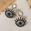 2 ks vintage českých náušnic s krystaly ďábelské oko pro ženy, personalizované doplňky k uším