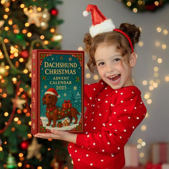 2025 Dachshund Christmas Advent Calendar 24 Days Acrylic Dog Themed Ornament Countdown Unique Gift for Dog Lovers