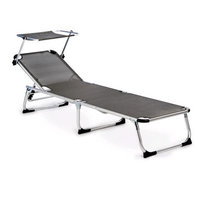 Tumbona de jardín con dosel solar - Ajustable