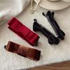Cloth Red Velvet Bow Hair Clip Hair Clips Bow Vertical Clip Headdress Bowknot Banana Clip  Girls