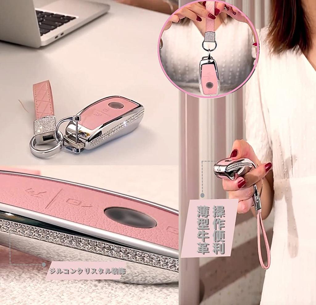 Compatible Smart Key Case with Zircon Crystal Decoration for Mercedes Benz Key Suitable for Genuine 3 FBA Shipping [JSSD] BH-store Case/Key Cover.