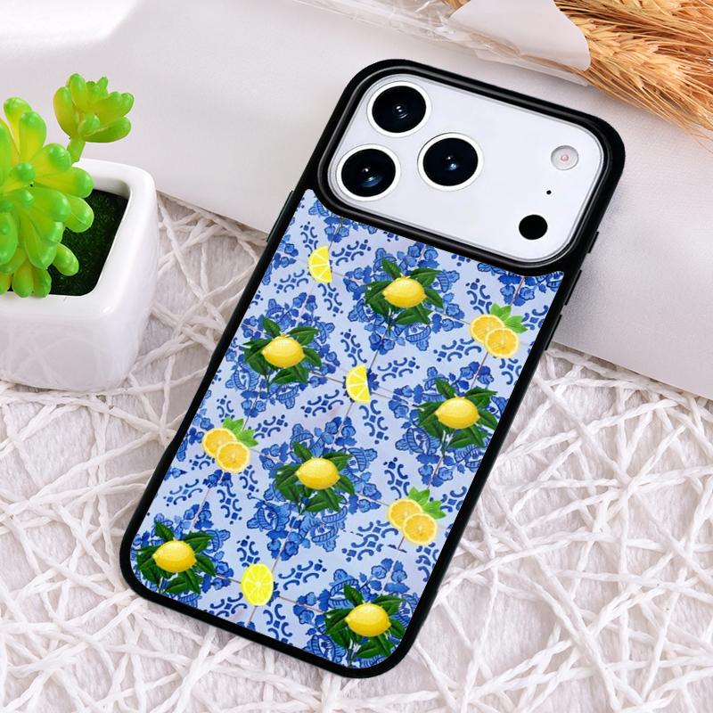 Mediterranean Lemon Shockproof Phone Case for iPhone 17 Air 16e 15 11 12 14 13 Pro Max Cover Coque