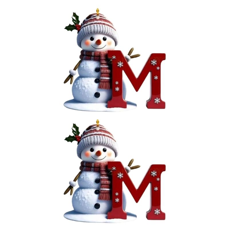 Shatterproof Acrylic Snowman Letter Hanging Ornament Christmas Tree Decoration For Festival Tree Wreath Window Display