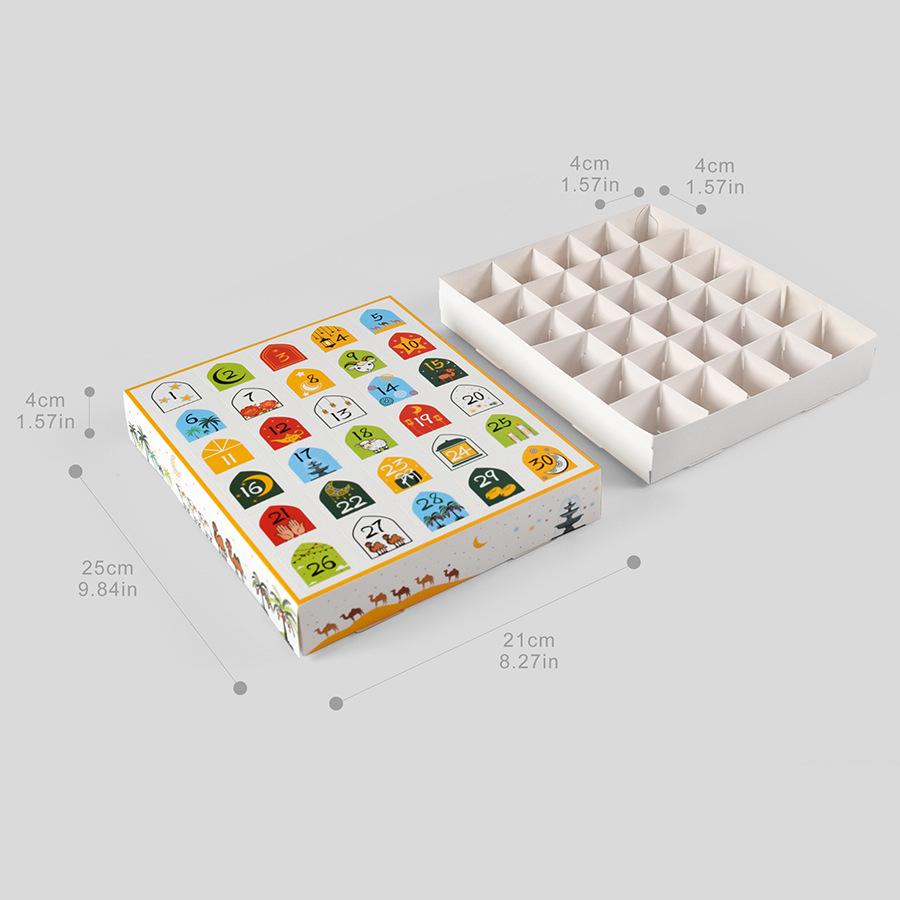 Festive Punch Hole Calendar Box: 30-Grid DIY Surprise (5-Pack)