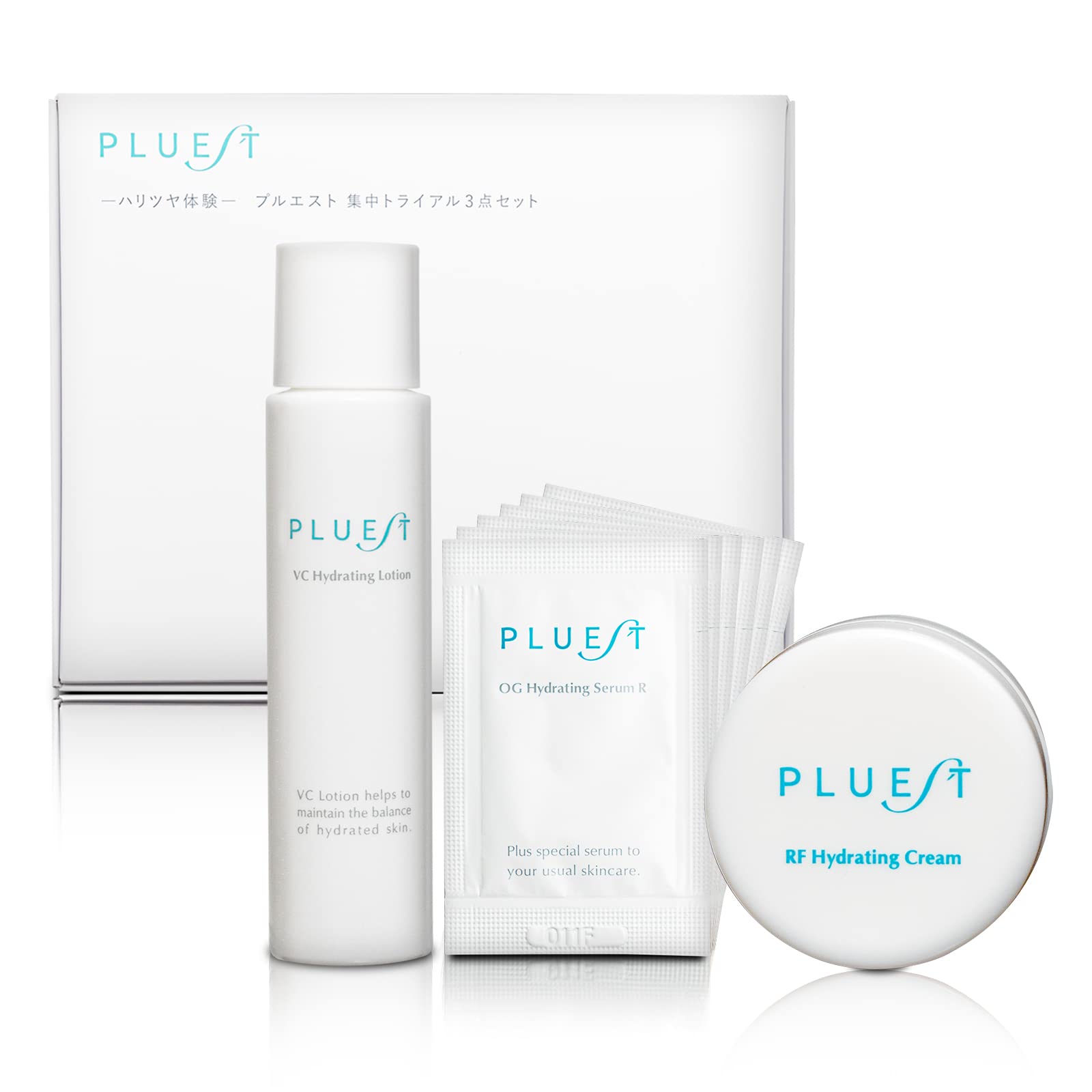 

PLUEST Пробный набор для ухода за кожей Базовый уход за кожей Путешествия Дорожный подарочный набор, Набор из 3 предметов, Набор, белый