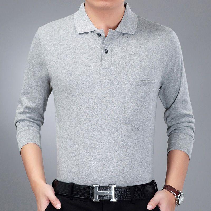 Moda Hombre Nuevo Negocios Camisas Polo Rayadas Coreano Primavera Otoño Casual Manga Larga Solapa Bolsillos Ropa Masculina Algodón Tops 2025
