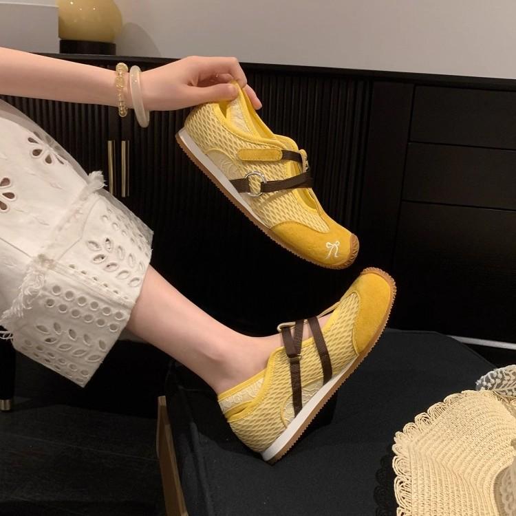 "Spot" Skittles~ Ballet Mary Jane single shoes mesh surface summer new thick-soled Forrest training shoes women's models