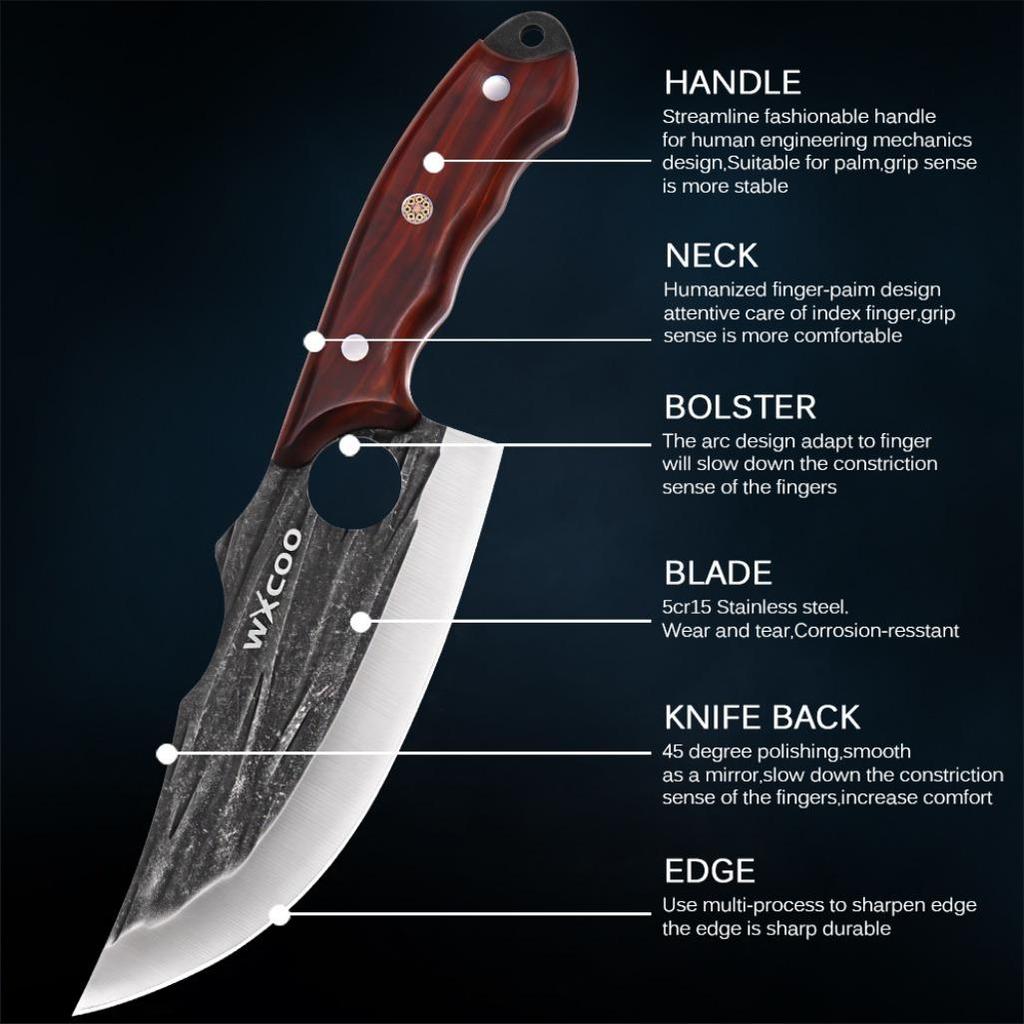 5PCS Professional Kitchen Knife Multipurpose Knife Stainless Steel Boning Knife Set Kitchenware Utility Knife for Cooking Cutting Knife