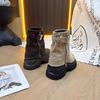 Thick-soled Martin boots women's 2025 new British style heightening short boots spring and autumn single boots retro stacking boots pants tube boots