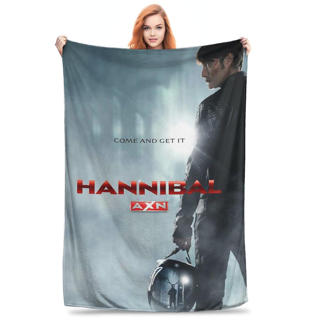 Hannibal Mads Mikkelsen Horror Movie Merch Blanket Warm Fleece Sofa Throw Blanket for Couch Bedding Travel Throws Bedspread Quil