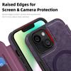 For iPhone 14 Case Compatible with MagSafe RFID Blocking Card Holder Leather Phone Cover